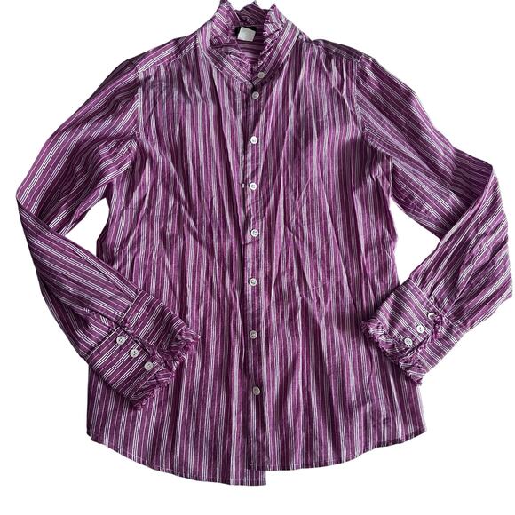 J.Crew pinstripe button front blouse - Picture 1 of 7